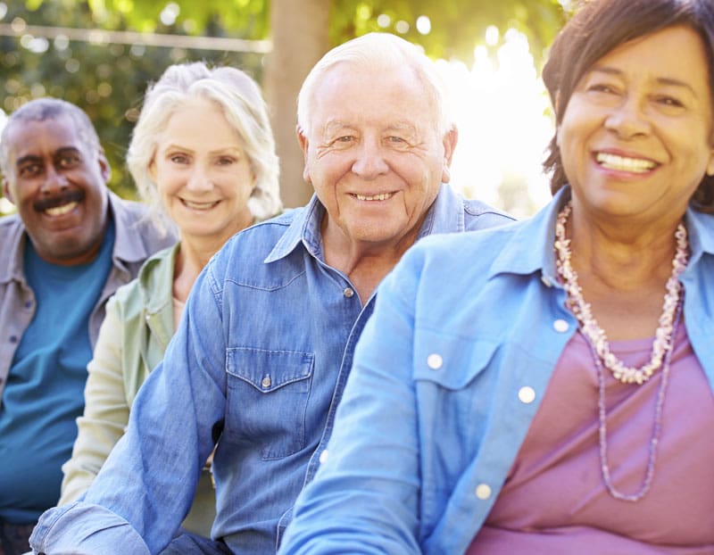 Diverse Group of Senior Friends Smiling